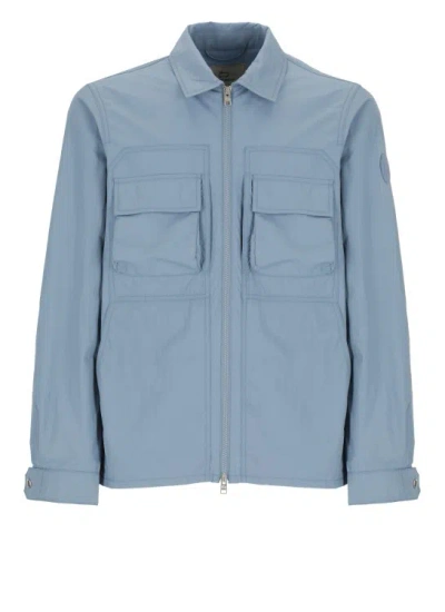 Woolrich Crinkle Shirt Jacket In Blue