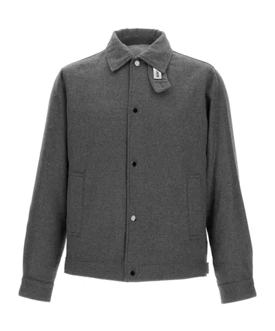 Woolrich Cropped Casual Jacket In Gray