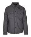 Woolrich Giubbino In Misto Lana Herringbone Grey In Gray