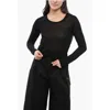 Woolrich Cropped Fit Viscose Blend Sweater With Crew Neck