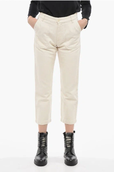 Woolrich Cropped Straight-leg Denims In White