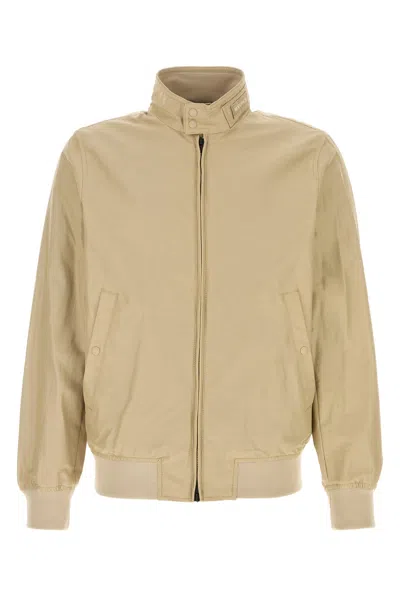 WOOLRICH WOOLRICH SAND COTTON BLEND CRUISER BOMBER JACKET