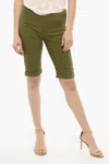 Woolrich Cuffed Hem Shorts With Golden-closure In Green