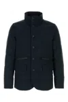 Woolrich Men's Dark Polyester Down Jacket In Meltonblue