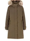 Woolrich Dark Green Polyester Coat In Green