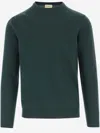 Woolrich Logo Embroidered Crewneck Jumper In Dark Green