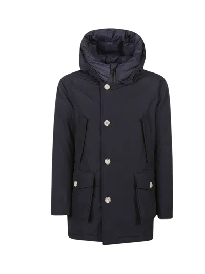 Woolrich Dark Navy Arctic Longline Down Parka In Black