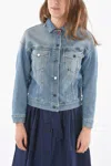 Woolrich Denim American Jacket With Silver Buttons In Blue