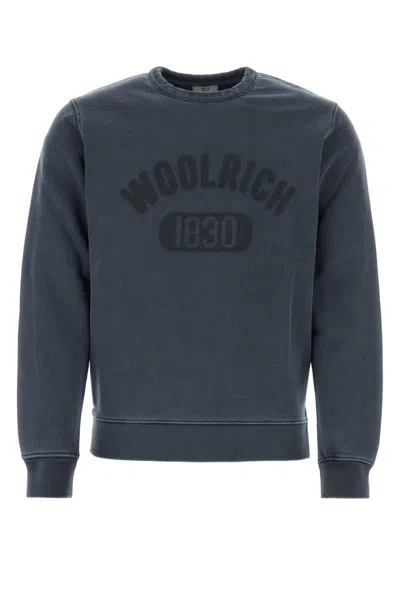 Woolrich Denim Blue Cotton Sweatshirt
