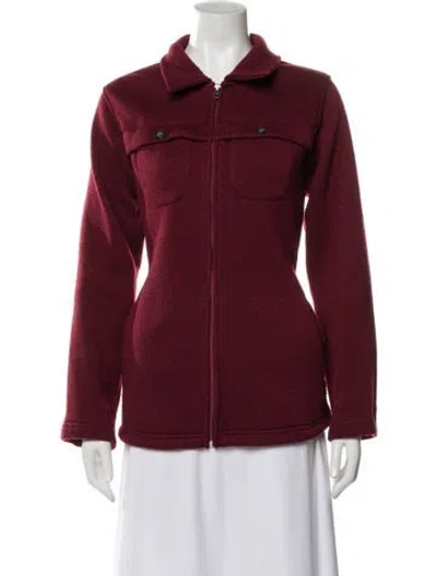 Pre-owned Woolrich Denim Jacket In Burgundy