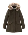 Woolrich Detachable Fur Collar Parka Coat In Black
