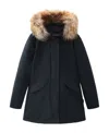 Woolrich Detachable Fur Collar Parka Coat In Black
