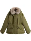 Woolrich Detachable-hood Down Jacket In Green
