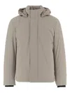 Woolrich Detachable-hood Short Coat In Neutral