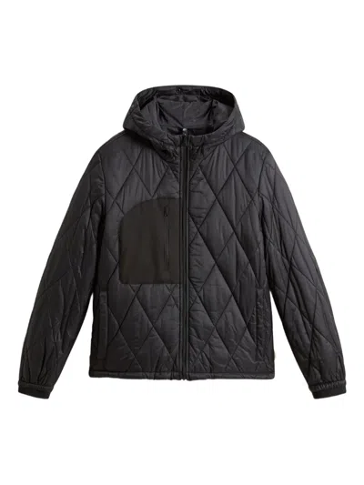 Woolrich Diamond-pattern Jacket In Black