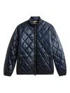 Woolrich Diamond-quilted Zip-front Jacket In Blue