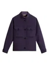 Woolrich Double Flap-pocket Jacket In Purple