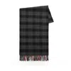 Woolrich Double Wool Check Grey Scarf In Gray