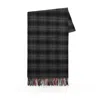 Woolrich Double Wool Check Grey Scarf In Gray