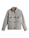 Woolrich Double Flap-pocket Long-sleeve Jacket In Gray