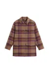 Woolrich Double-face Oversized Coat In Brown