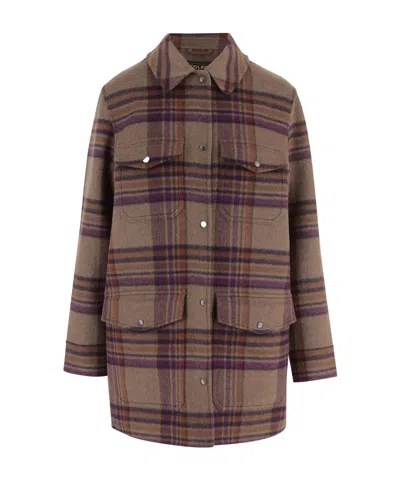 Woolrich Double-face Oversized Coat In Multi-color
