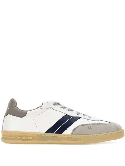 Woolrich Doubleu Leather Sneakers In White