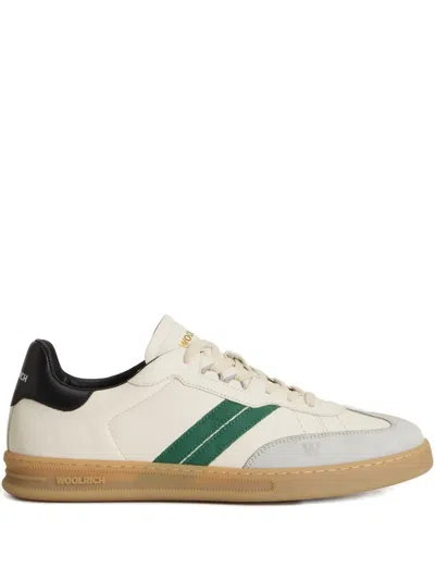 Woolrich Doulbleu Leather Stripe Sneakers In Neutral