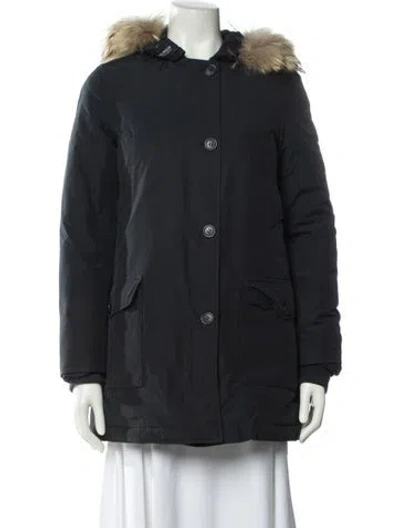 Pre-owned Woolrich Down Coat In Blue