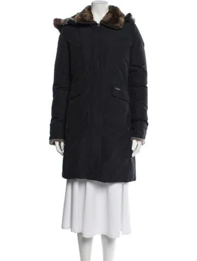 Pre-owned Woolrich Down Down Coat In Blue
