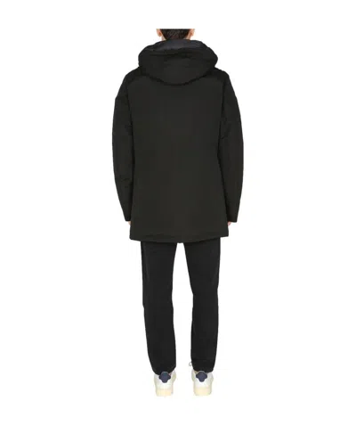 Woolrich Down-feather Hooded Coat In Black
