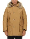 Woolrich Down Jacket "arctic" In Brown