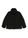 Woolrich Black Coat With High Collar And Boxy Silhouette In Black