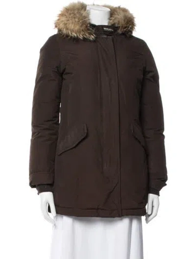 Pre-owned Woolrich Down Jacket In Brown
