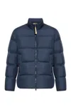 Woolrich Down Jacket With Stand-up Collar In Blue