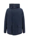 Woolrich Arctic Button-up Hooded Down Jacket In Black