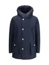 Woolrich Artic Hooded Button-fastening Parka In Blue