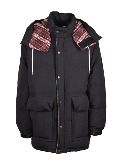 Woolrich Down Parka With Detachable Hood And Insulated Comfort In Black