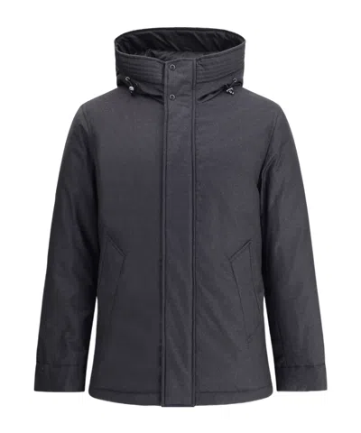 WOOLRICH DRAWSTRING-HOOD DOWN JACKET