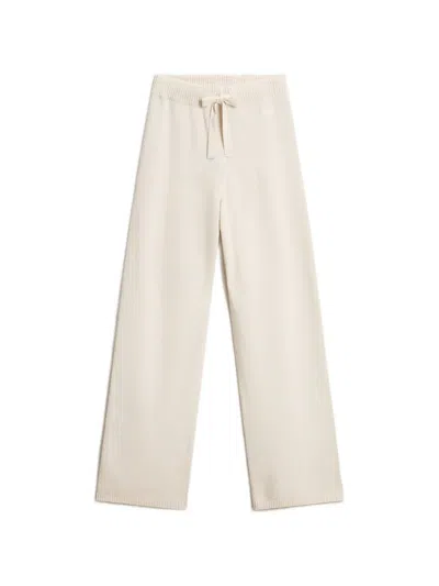 Woolrich Drawstring Knitted Trousers In Neutrals