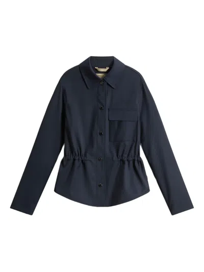 Woolrich Drawstring Overshirt In Blue