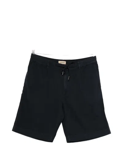 Woolrich Drawstring Pleated Shorts In Blue