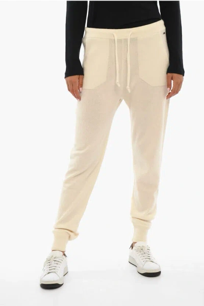 Woolrich Drawstring Waist Cashmere Joggers In Neutral