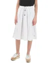 Woolrich Drawstring Waist Flared Skirt In White