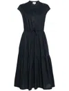 Woolrich Drawstring-waist Maxi Dress In Blue