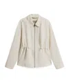 Woolrich Drawstring Zip Overshirt In Neutral