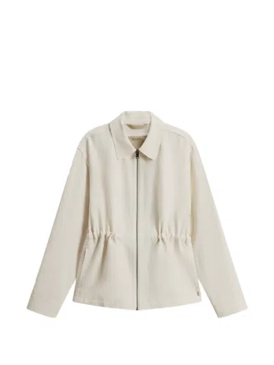 Woolrich Drawstring Zip Overshirt In Neutral