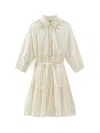 WOOLRICH WHITE SANGALLO LONG-SLEEVED DRESS
