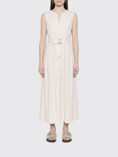 Woolrich Womens Sleeveless Dress V Neck Belted In White