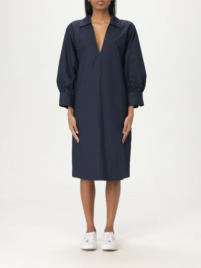 Woolrich Cotton Tunic Dress In Blue